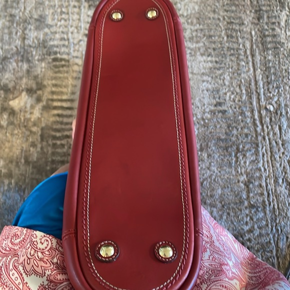 Large Coach tote. Dark-ish red and gold hardware. 16x11” perfect condition. - Picture 10 of 11